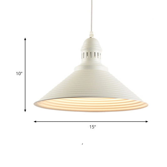 Cone Shade Hanging Light with Ruffle Design Nordic Metal 1 Light White/Pink Dining Room Hanging Pendant Light Clearhalo 'Ceiling Lights' 'Modern Pendants' 'Modern' 'Pendant Lights' 'Pendants' Lighting' 174784