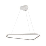 White Triangle Suspension Lamp Contemporary Led Metal Hanging Pendant Light in White/Warm/Natural Light/Remote Control Stepless Dimming Clearhalo 'Ceiling Lights' 'Modern Pendants' 'Modern' 'Pendant Lights' 'Pendants' Lighting' 174845