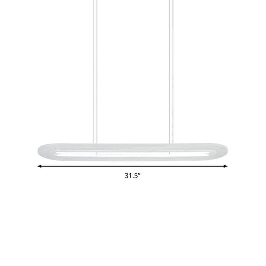 Oval Office Ceiling Light Acrylic 31.5"/39" Wide LED Modernism Pendant in Warm/White/Natural Light Clearhalo 'Ceiling Lights' 'Modern Pendants' 'Modern' 'Pendant Lights' 'Pendants' Lighting' 174882