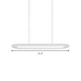 Oval Office Ceiling Light Acrylic 31.5"/39" Wide LED Modernism Pendant in Warm/White/Natural Light Clearhalo 'Ceiling Lights' 'Modern Pendants' 'Modern' 'Pendant Lights' 'Pendants' Lighting' 174882