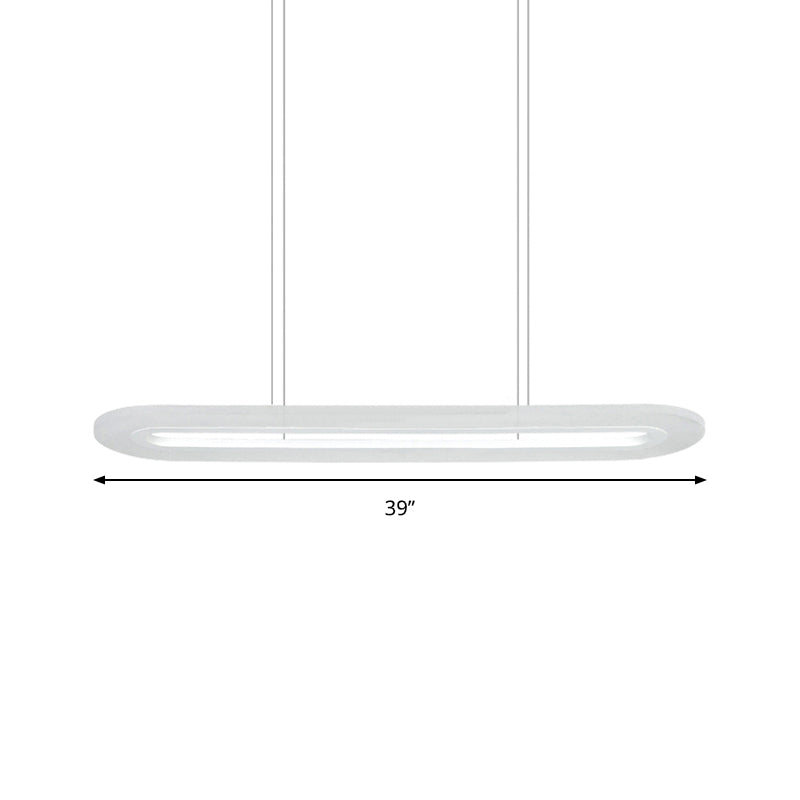 Oval Office Ceiling Light Acrylic 31.5"/39" Wide LED Modernism Pendant in Warm/White/Natural Light Clearhalo 'Ceiling Lights' 'Modern Pendants' 'Modern' 'Pendant Lights' 'Pendants' Lighting' 174883