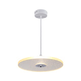 12"/16" Wide Round Pendant Lighting Modern Crystal 1 Light LED White Hanging Lamp for Living Room Clearhalo 'Ceiling Lights' 'Modern Pendants' 'Modern' 'Pendant Lights' 'Pendants' Lighting' 174928