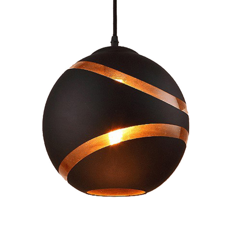 Orbit Shade Suspended Lamp Contemporary Style Black/White Handblown Glass 1 Light Dining Room Pendant Light Clearhalo 'Ceiling Lights' 'Glass shade' 'Glass' 'Modern Pendants' 'Modern' 'Pendant Lights' 'Pendants' Lighting' 174985