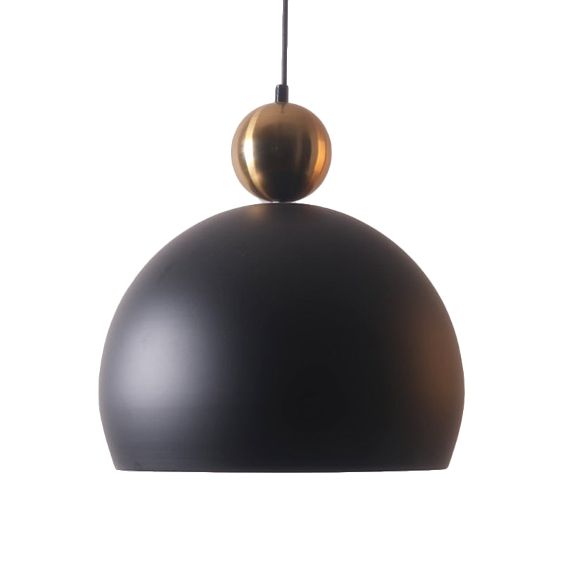 1 Head Living Room Hanging Pendant Lamp with Dome Metal Shade Modernist Style Black Suspension Light Clearhalo 'Ceiling Lights' 'Modern Pendants' 'Modern' 'Pendant Lights' 'Pendants' Lighting' 174996