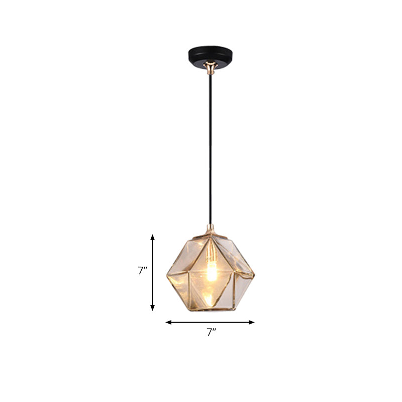 Geometric Pendant Lighting Modern Glass 1 Light Grey/Amber Hanging Pendant Light Clearhalo 'Ceiling Lights' 'Glass shade' 'Glass' 'Modern Pendants' 'Modern' 'Pendant Lights' 'Pendants' Lighting' 175201