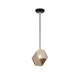 Geometric Pendant Lighting Modern Glass 1 Light Grey/Amber Hanging Pendant Light Clearhalo 'Ceiling Lights' 'Glass shade' 'Glass' 'Modern Pendants' 'Modern' 'Pendant Lights' 'Pendants' Lighting' 175203