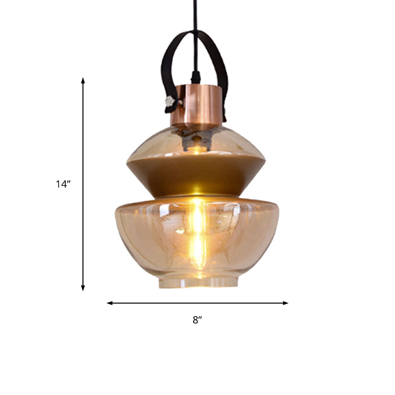 Gourd/Cone Glass Pendant Lighting Modernist 1 Light Brown Hanging Ceiling Fixture for Dining Room Clearhalo 'Ceiling Lights' 'Glass shade' 'Glass' 'Modern Pendants' 'Modern' 'Pendant Lights' 'Pendants' Lighting' 175207