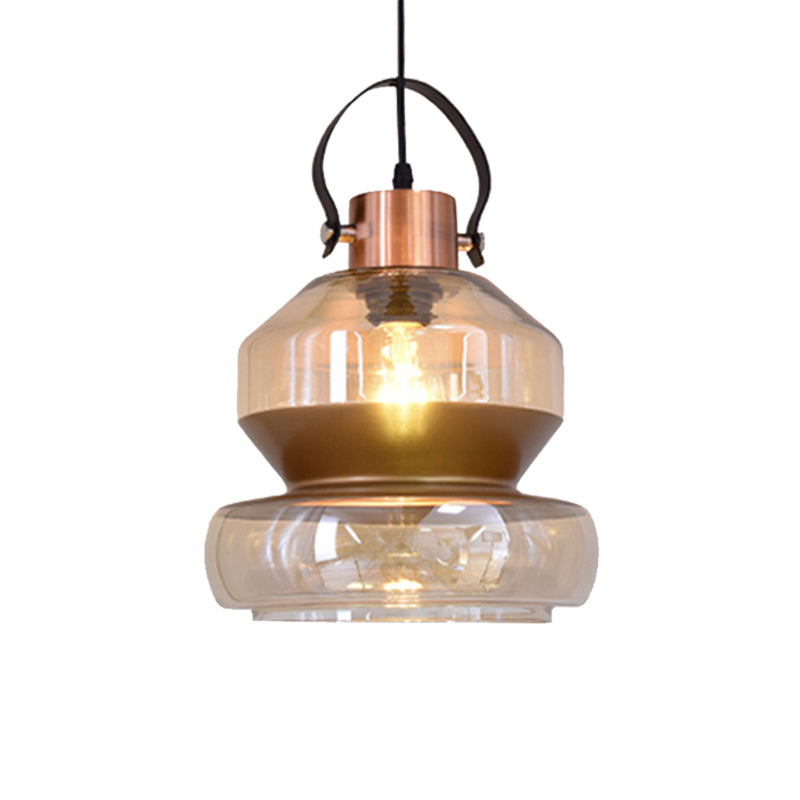 Gourd/Cone Glass Pendant Lighting Modernist 1 Light Brown Hanging Ceiling Fixture for Dining Room Clearhalo 'Ceiling Lights' 'Glass shade' 'Glass' 'Modern Pendants' 'Modern' 'Pendant Lights' 'Pendants' Lighting' 175212