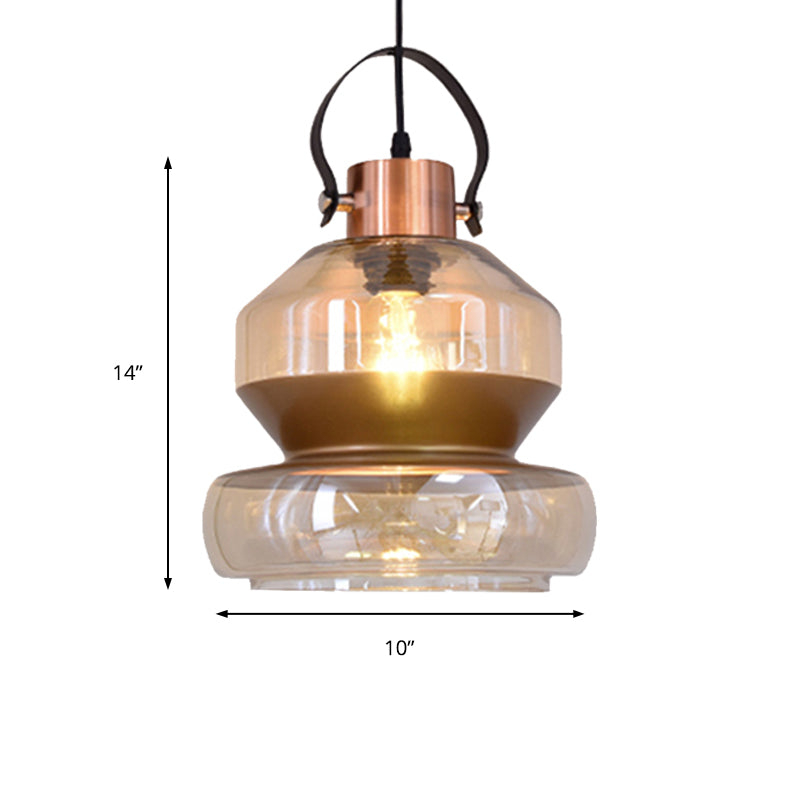 Gourd/Cone Glass Pendant Lighting Modernist 1 Light Brown Hanging Ceiling Fixture for Dining Room Clearhalo 'Ceiling Lights' 'Glass shade' 'Glass' 'Modern Pendants' 'Modern' 'Pendant Lights' 'Pendants' Lighting' 175213