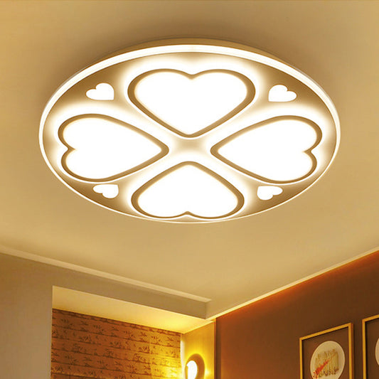 Acrylic Heart Petal Ceiling Light Modern Stylish Flush Mount Light in White Finish for Bathroom White Clearhalo 'Ceiling Lights' 'Close To Ceiling Lights' 'Close to ceiling' 'Flush mount' Lighting' 175233