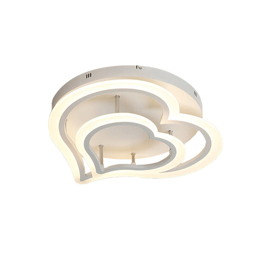 Romantic Loving Heart Ceiling Light Acrylic White Finish Flush Light for Child Bedroom Clearhalo 'Ceiling Lights' 'Close To Ceiling Lights' 'Close to ceiling' 'Flush mount' Lighting' 175274