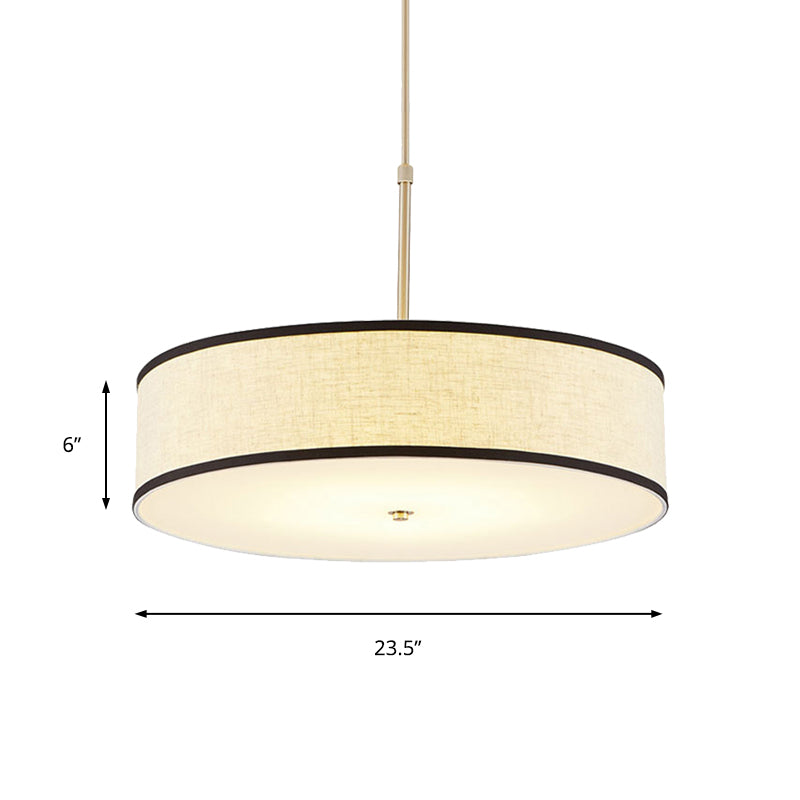 Drum Ceiling Pendant Light Simple Fabric 16