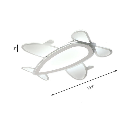 Acrylic Propeller Plane Ceiling Light Acrylic Cartoon Flush Mount Light in White Finish Clearhalo 'Ceiling Lights' 'Close To Ceiling Lights' 'Close to ceiling' 'Flush mount' Lighting' 175431