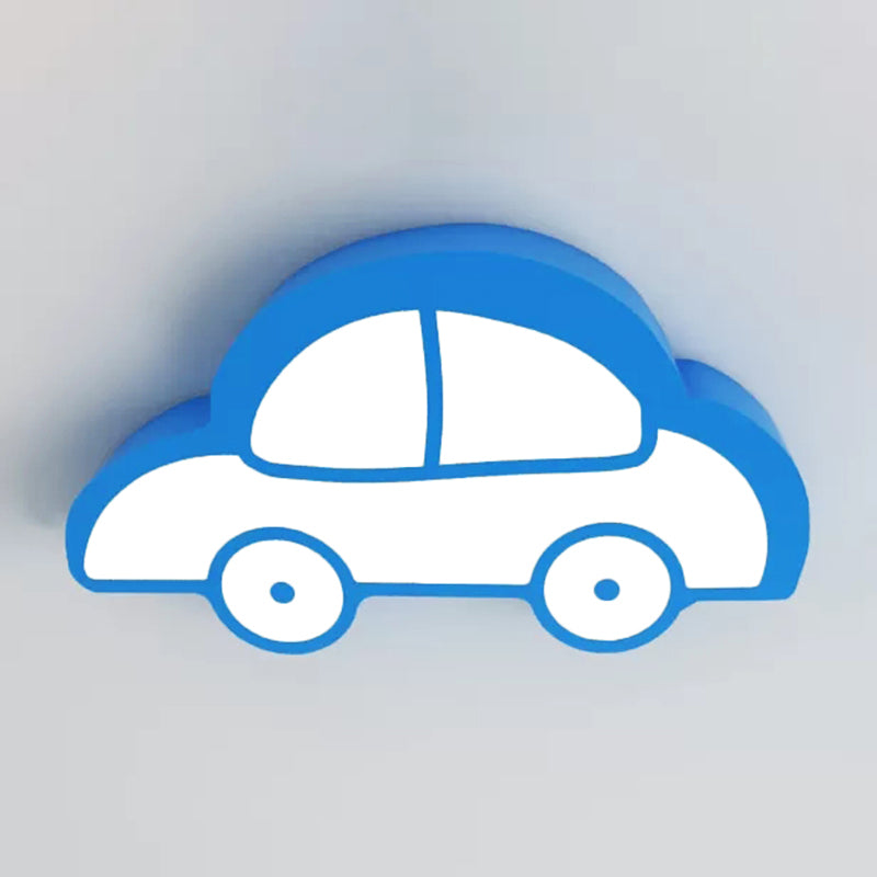 Acrylic Car Flush Ceiling Light Child Bedroom Nordic Style Macaron Colored Ceiling Lamp Blue Clearhalo 'Ceiling Lights' 'Close To Ceiling Lights' 'Close to ceiling' 'Flush mount' Lighting' 175498