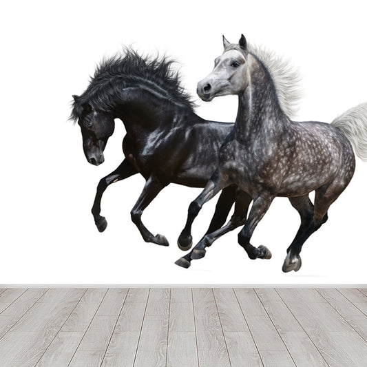 Big Horse Wall Paper Mural Stain Resistant Modern Family Room Wall Art, Custom Print Clearhalo 'Wall Decor' 'Wall Mural' 1757568