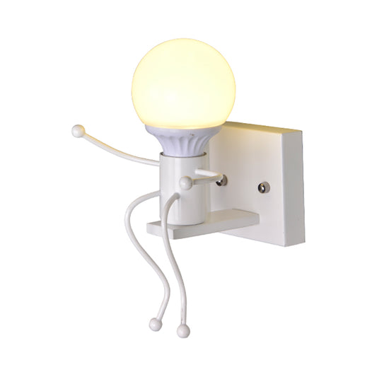 Metal Little Robot Wall Light Bare Bulb One Light Modern Style Wall Sconce for Hallway Bathroom Clearhalo 'Wall Lamps & Sconces' 'Wall Lights' Lighting' 175864