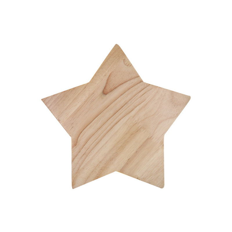 Wood Star Wall Sconce Modern Nordic Sconce Light in Beige for Child Bedroom Hallway Clearhalo 'Wall Lamps & Sconces' 'Wall Lights' Lighting' 175869