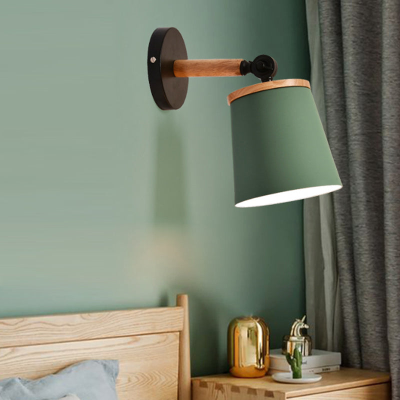 Single Light Trapezoid Sconce Light Rotatable Macaron Loft Metal Wall Lamp for Bedside Clearhalo 'Wall Lamps & Sconces' 'Wall Lights' Lighting' 175903