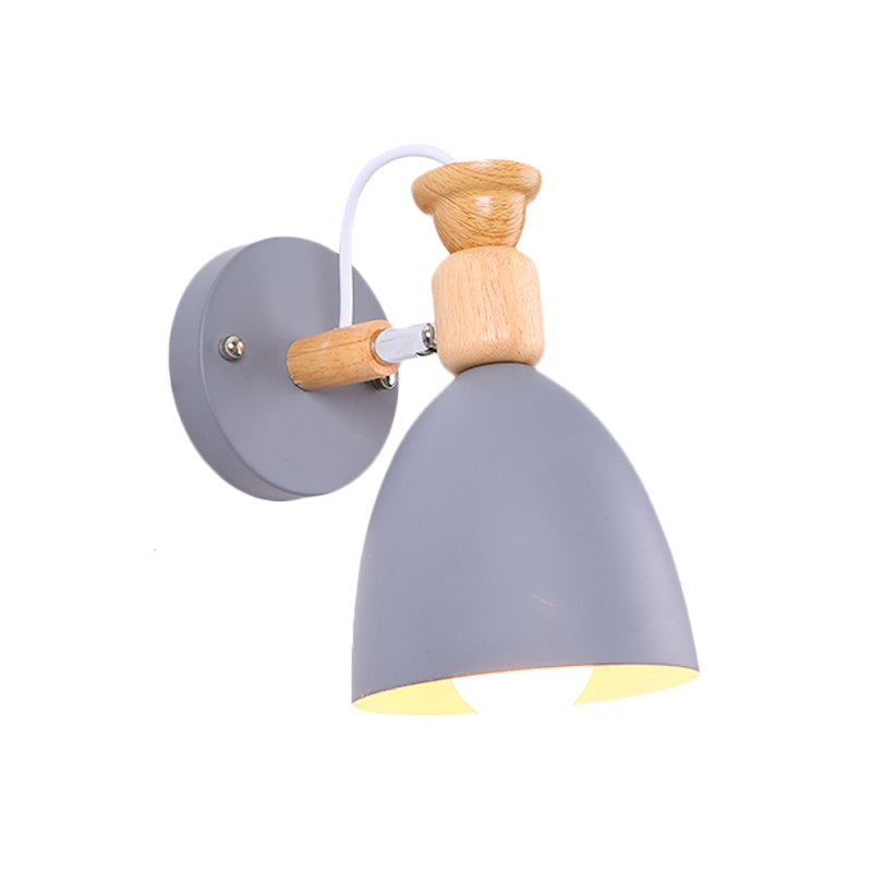 Nordic Stylish Dome Wall Light Rotatable Metal One Bulb Undertint Sconce Light for Kindergarten Clearhalo 'Wall Lamps & Sconces' 'Wall Lights' Lighting' 175955