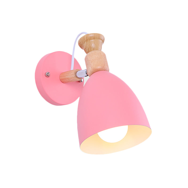 Nordic Stylish Dome Wall Light Rotatable Metal One Bulb Undertint Sconce Light for Kindergarten Clearhalo 'Wall Lamps & Sconces' 'Wall Lights' Lighting' 175960