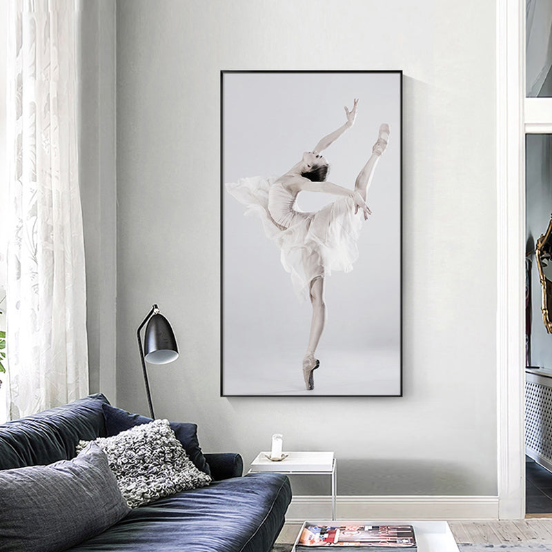 Modern Style Wall Art Decor Beige Ballet Girl Painting, Multiple Sizes Available Beige Clearhalo 'Art Gallery' 'Canvas Art' 'Contemporary Art Gallery' 'Modern' Arts' 1759607