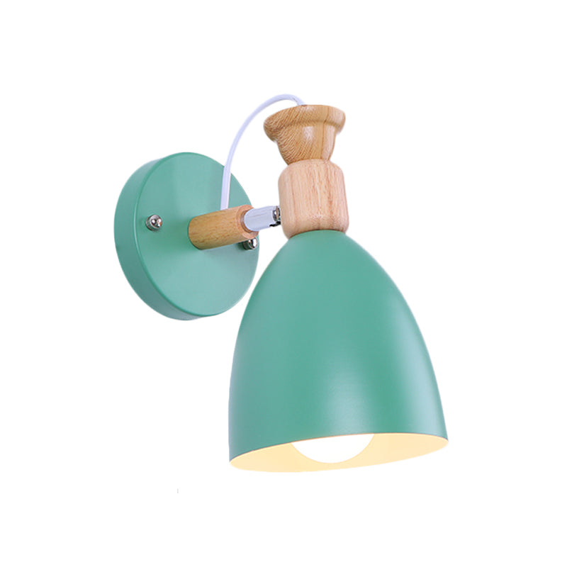 Nordic Stylish Dome Wall Light Rotatable Metal One Bulb Undertint Sconce Light for Kindergarten Clearhalo 'Wall Lamps & Sconces' 'Wall Lights' Lighting' 175963