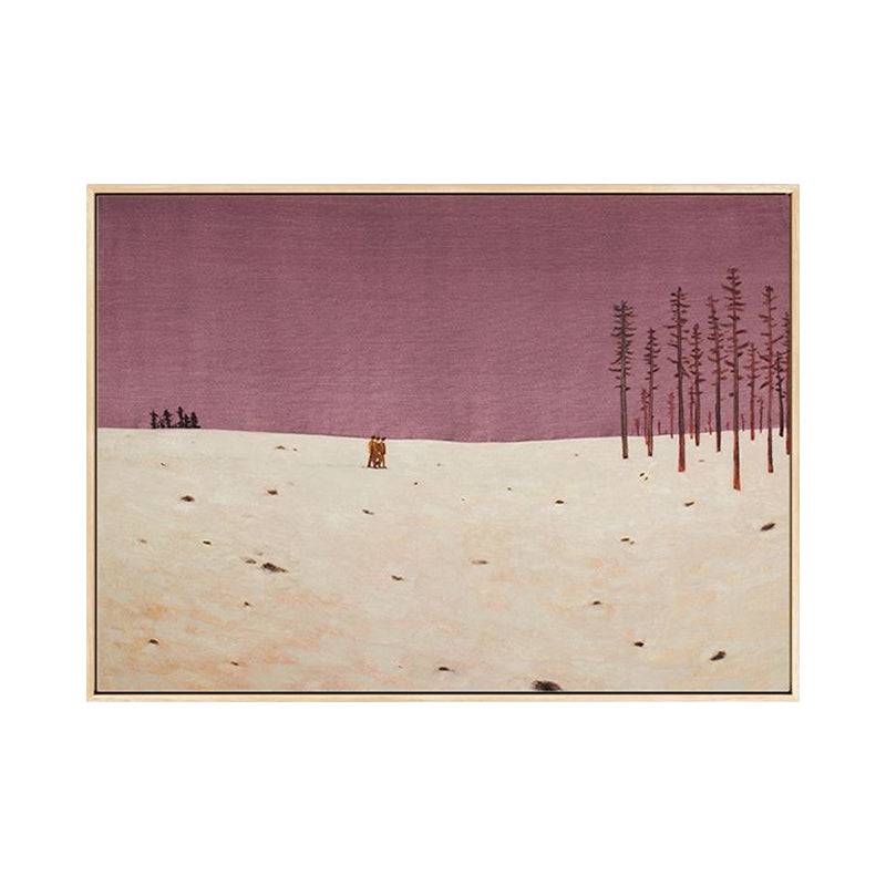 Vast Snow Land Painting Canvas Kids Bedroom Scenery Wall Art Decor in Pastel Color Clearhalo 'Arts' 'Canvas Art' 1759736