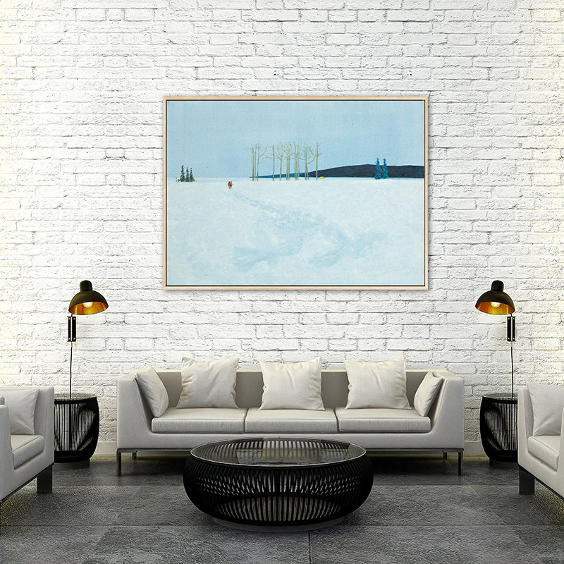 Vast Snow Land Painting Canvas Kids Bedroom Scenery Wall Art Decor in Pastel Color Clearhalo 'Arts' 'Canvas Art' 1759742