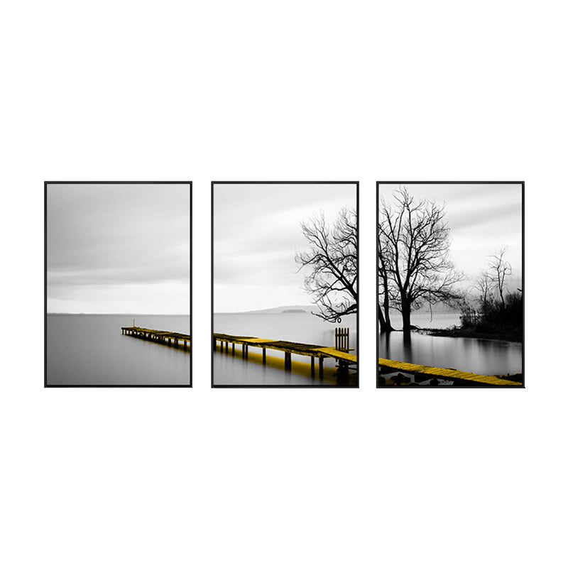 Soft Color Natural Landscape Painting Multi-Piece Art Print for Bedroom, Set of Three Clearhalo 'Art Gallery' 'Canvas Art' 'Contemporary Art Gallery' 'Modern' Arts' 1759774