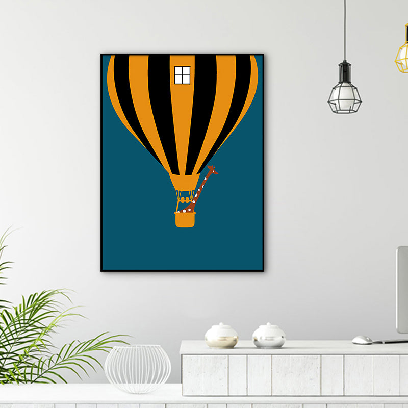 Light Color Hot-Air Balloon Painting Textured Nordic Living Room Canvas Wall Art Clearhalo 'Arts' 'Canvas Art' 1760062