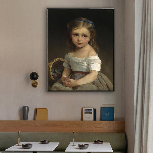 Carefree Little Girl Canvas Print Textured Renaissance for Girls Bedroom Painting Clearhalo 'Arts' 'Canvas Art' 1760081