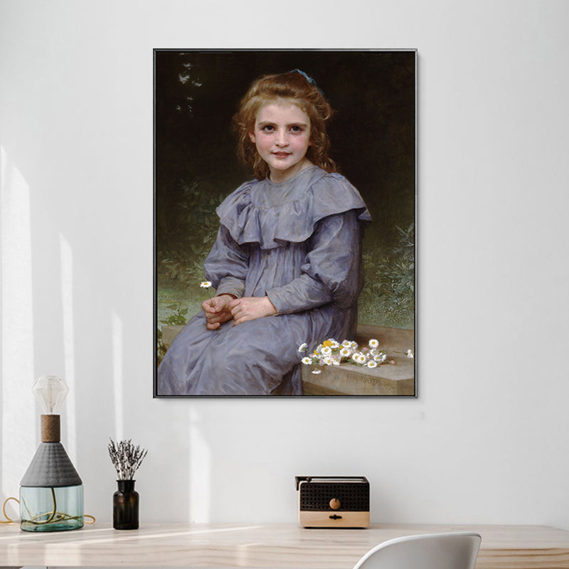 Carefree Little Girl Canvas Print Textured Renaissance for Girls Bedroom Painting Clearhalo 'Arts' 'Canvas Art' 1760095