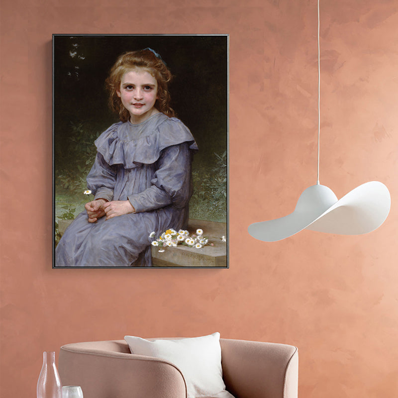 Carefree Little Girl Canvas Print Textured Renaissance for Girls Bedroom Painting Clearhalo 'Arts' 'Canvas Art' 1760096