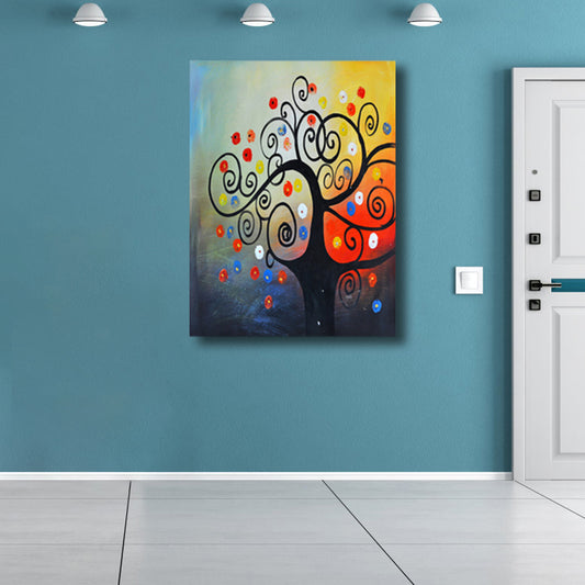 Magical Flower Tree Painting Light Color Modern Art Style Wall Decor for Dining Room Clearhalo 'Arts' 'Canvas Art' 1760111