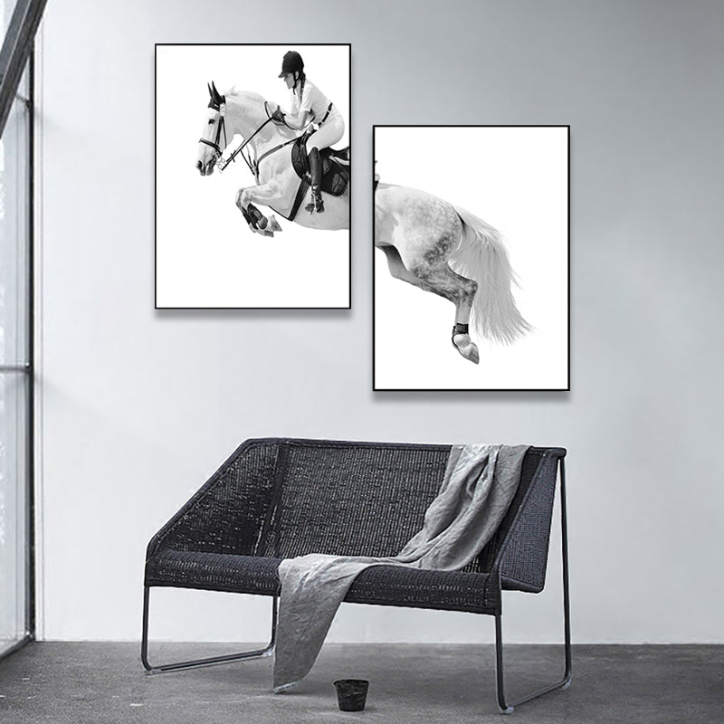 Horseback Riding Woman Canvas Textured Contemporary House Interior Wall Art Decor Clearhalo 'Art Gallery' 'Canvas Art' 'Contemporary Art Gallery' 'Modern' Arts' 1760147