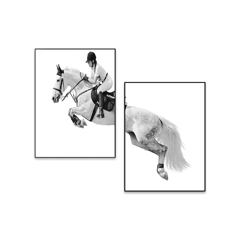 Horseback Riding Woman Canvas Textured Contemporary House Interior Wall Art Decor Clearhalo 'Art Gallery' 'Canvas Art' 'Contemporary Art Gallery' 'Modern' Arts' 1760149