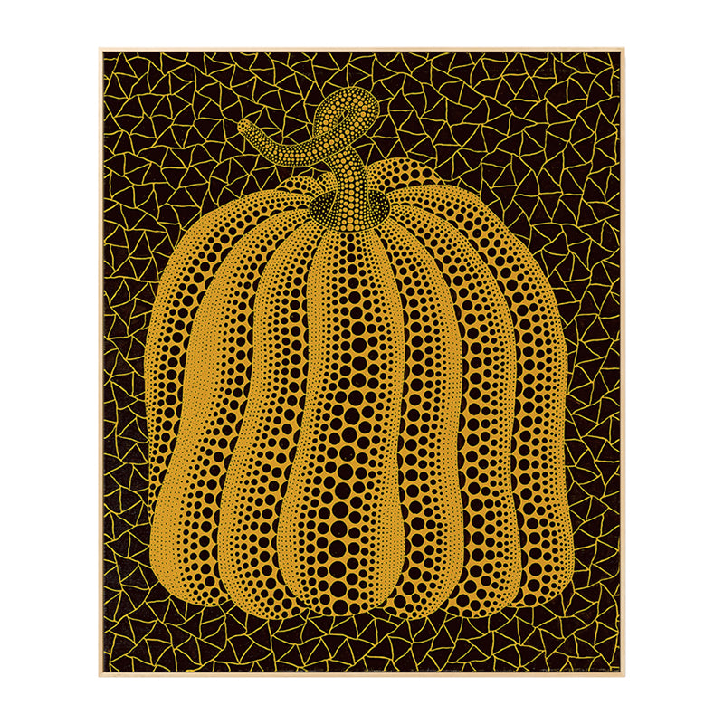 Illustration Pumpkin Art Print Dark Color Canvas Wall Decor for Bedroom, Textured