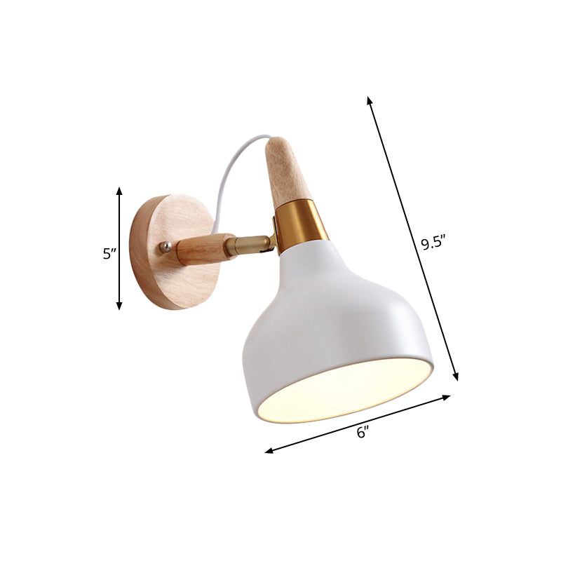 Metal Torch Shaped Wall Light Angle Adjustable 1 Light Nordic Style Sconce Light for Bedside Clearhalo 'Wall Lamps & Sconces' 'Wall Lights' Lighting' 176025