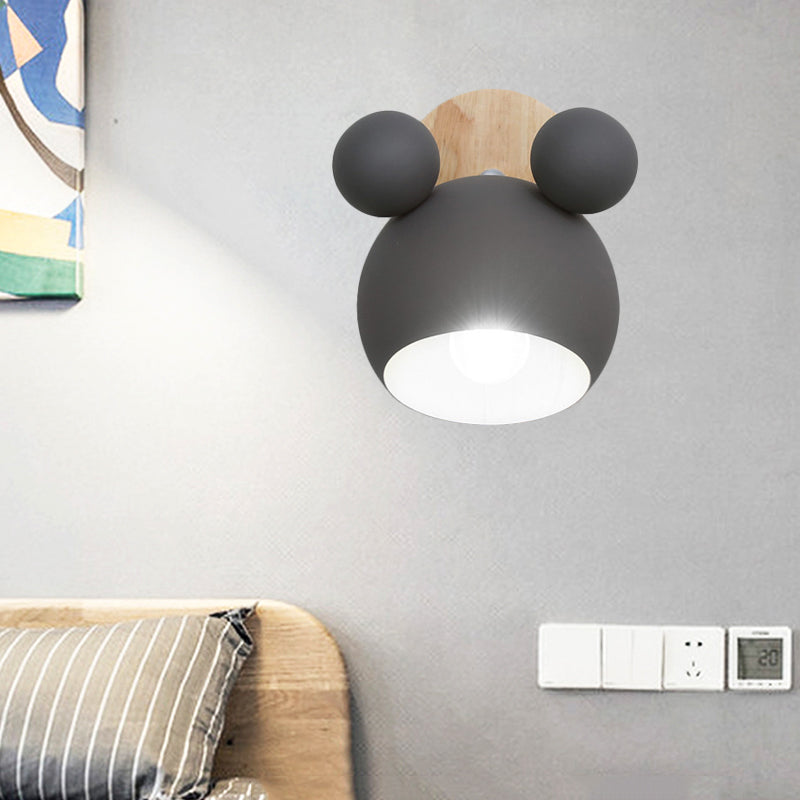 Study Room Mouse Wall Sconce Aluminum 1 Head Nordic Style Gray Wall Light Grey Clearhalo 'Wall Lamps & Sconces' 'Wall Lights' Lighting' 176037