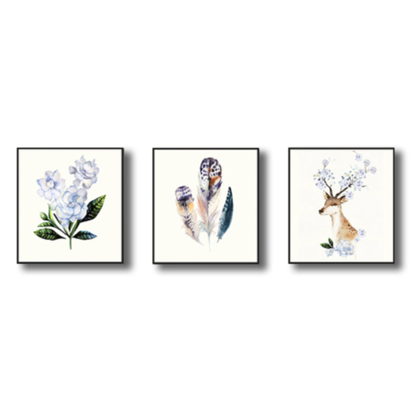 Flora and Fauna Wall Decor for Living Room in Purple, Multiple Sizes, Set of Three Clearhalo 'Arts' 'Canvas Art' 1760579