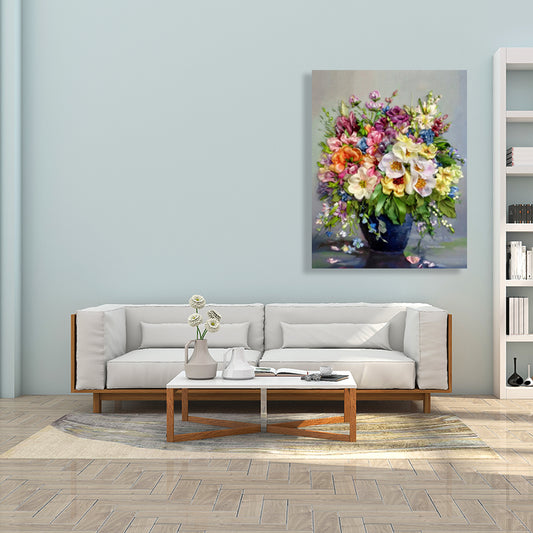 Light Color Flower Arrangement Canvas Impressionism Textured Wall Decor for Living Room Clearhalo 'Arts' 'Canvas Art' 1760689