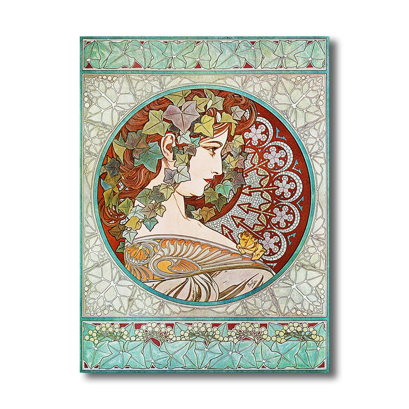 Canvas Textured Wall Decor Art Nouveau Maiden's Profile Painting, Multiple Sizes Clearhalo 'Arts' 'Canvas Art' 1760777