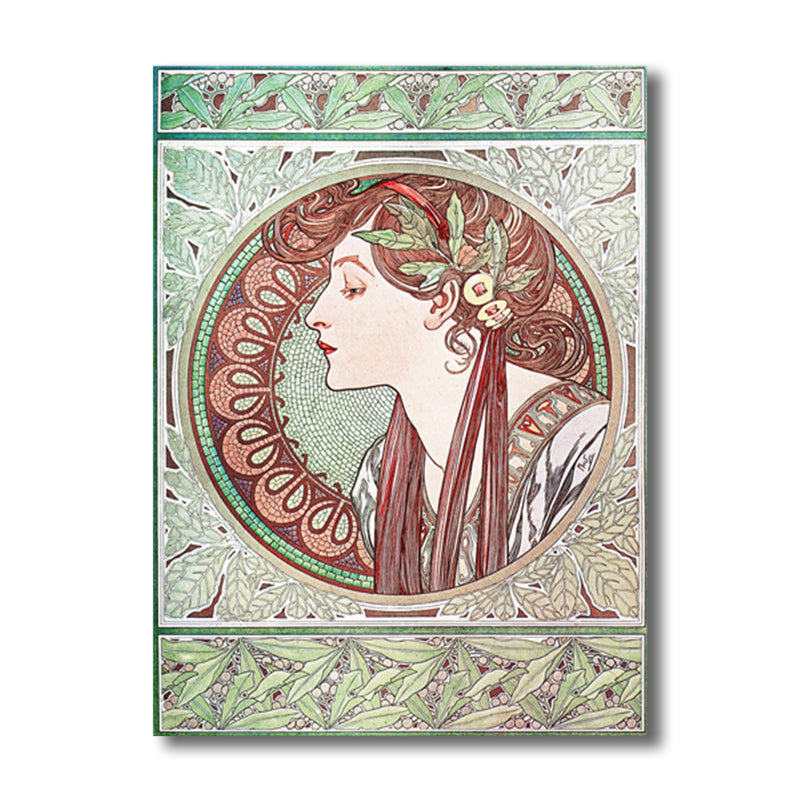 Canvas Textured Wall Decor Art Nouveau Maiden's Profile Painting, Multiple Sizes Clearhalo 'Arts' 'Canvas Art' 1760783