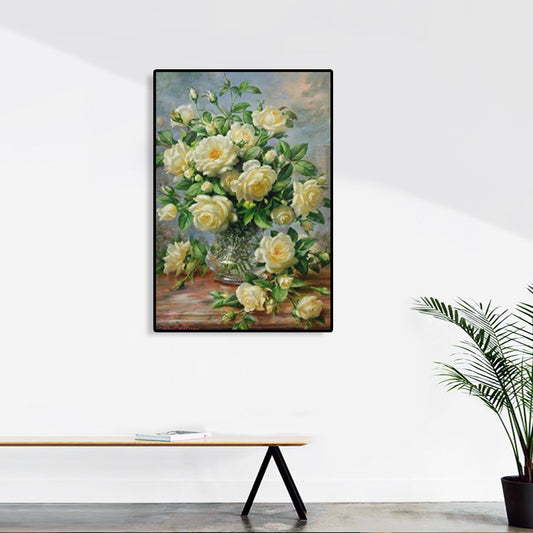 Canvas Textured Art Print Impressionism Flower Arrangement Painting, Multiple Sizes Clearhalo 'Arts' 'Canvas Art' 1761283