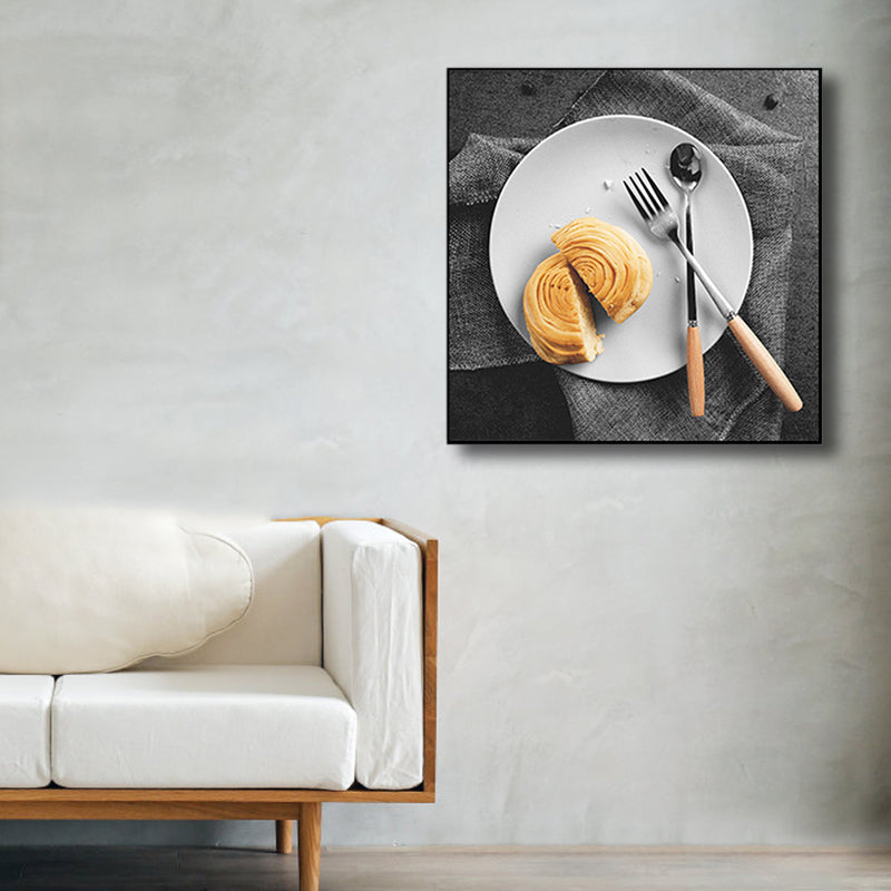 Photographs Breakfast Canvas Art Modern Tasty Food Wall Decor in Light Color for Cafe Clearhalo 'Art Gallery' 'Canvas Art' 'Contemporary Art Gallery' 'Modern' Arts' 1761299