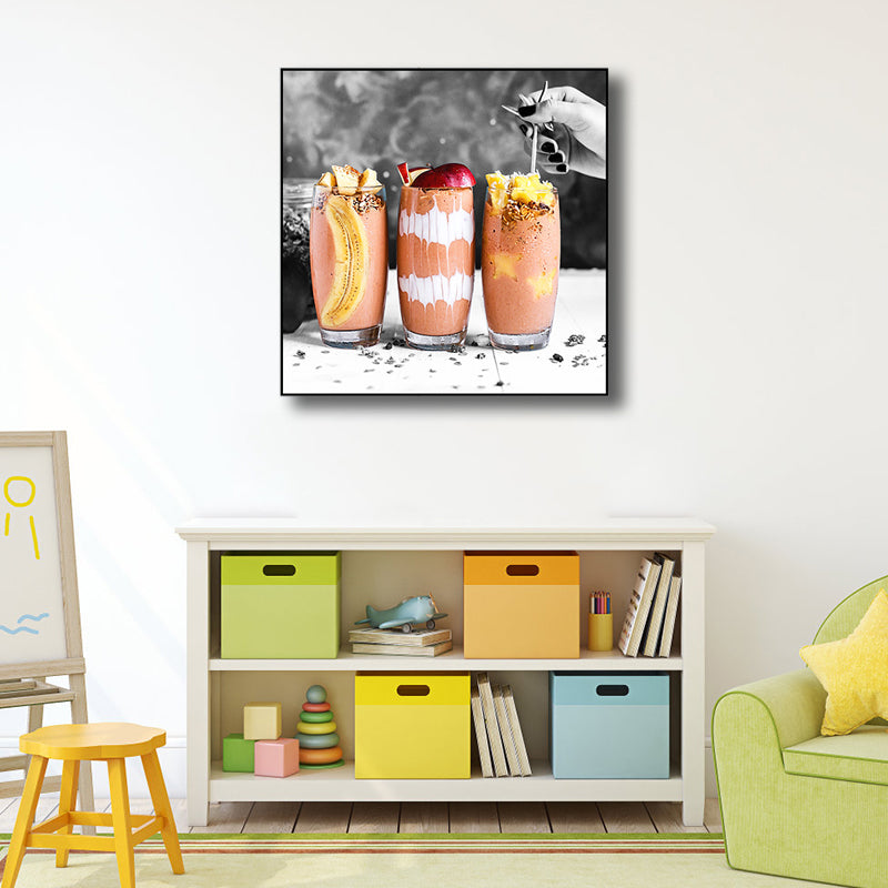 Photographs Breakfast Canvas Art Modern Tasty Food Wall Decor in Light Color for Cafe Clearhalo 'Art Gallery' 'Canvas Art' 'Contemporary Art Gallery' 'Modern' Arts' 1761306