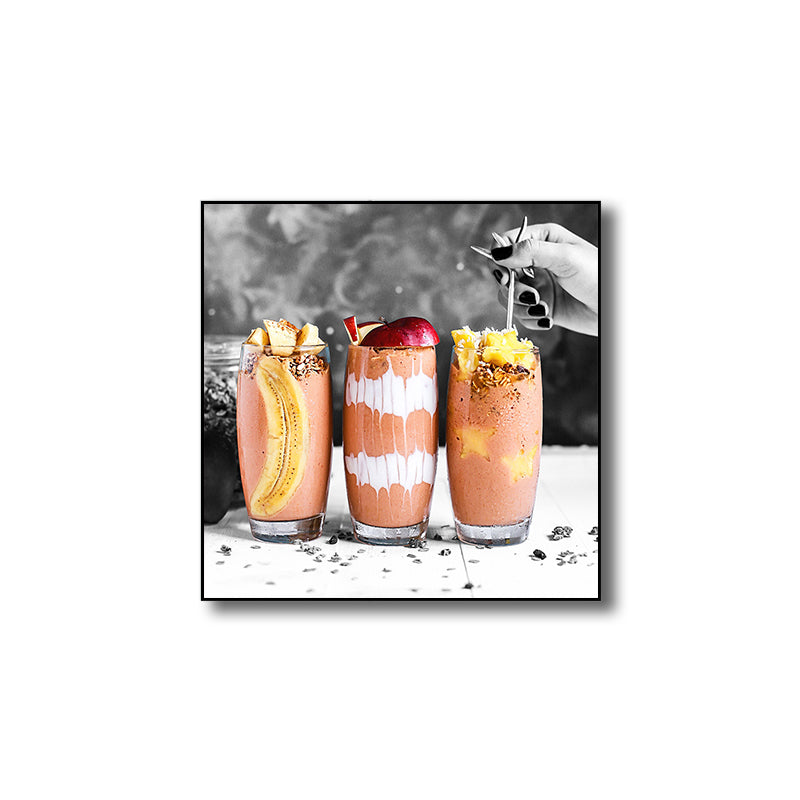 Photographs Breakfast Canvas Art Modern Tasty Food Wall Decor in Light Color for Cafe Clearhalo 'Art Gallery' 'Canvas Art' 'Contemporary Art Gallery' 'Modern' Arts' 1761308