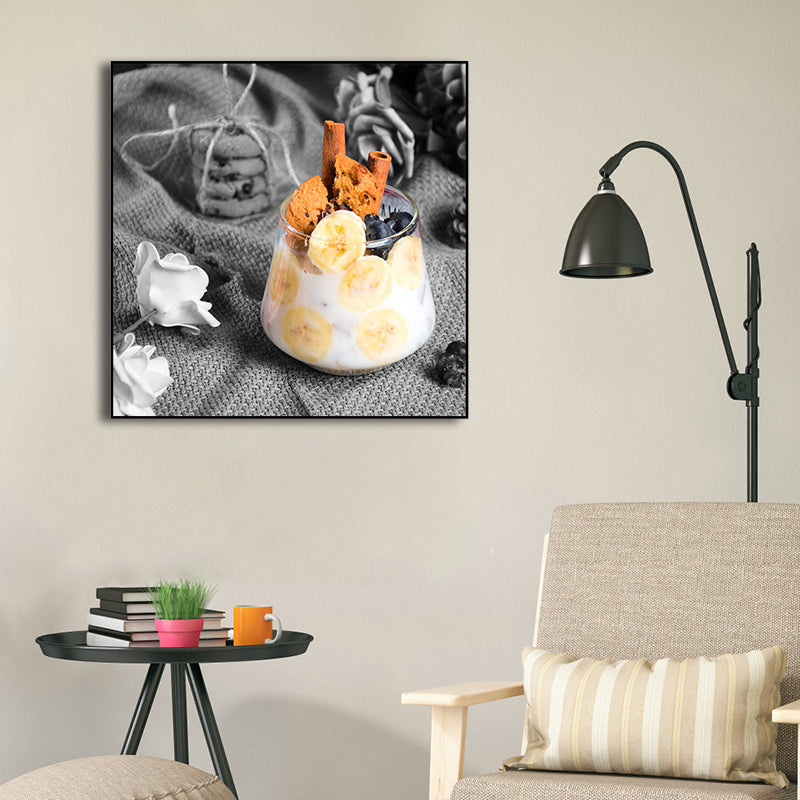 Photographs Breakfast Canvas Art Modern Tasty Food Wall Decor in Light Color for Cafe Clearhalo 'Art Gallery' 'Canvas Art' 'Contemporary Art Gallery' 'Modern' Arts' 1761315