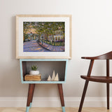 Impressionism Style Building Scene Canvas Purple Textured Wall Art Print for Living Room Clearhalo 'Arts' 'Canvas Art' 1761326