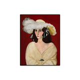 Oil Painting Canvas Impressionism Wall Art Print Hatted Maid in Red, Multiple Sizes Clearhalo 'Arts' 'Canvas Art' 1761644